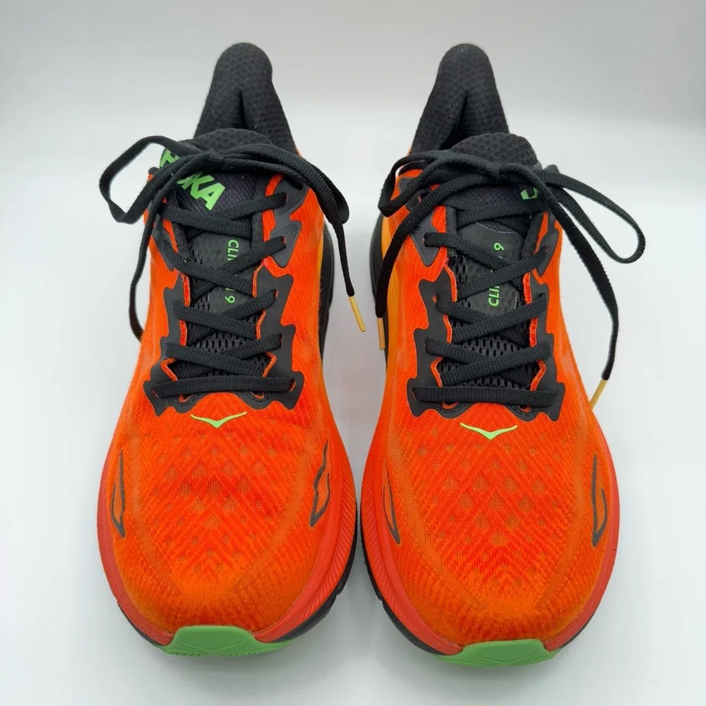 Hoka One One Clifton 9 Flame Vibrant Orange Road Running Walking Men’s Size 11 - Picture 3 of 8
